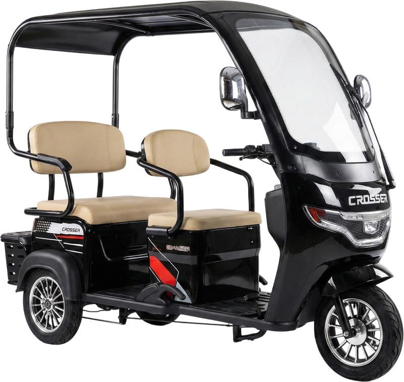 Электроскутер трехколесный Crosser TR7 VAGON 1000W 72V24Ah Черный