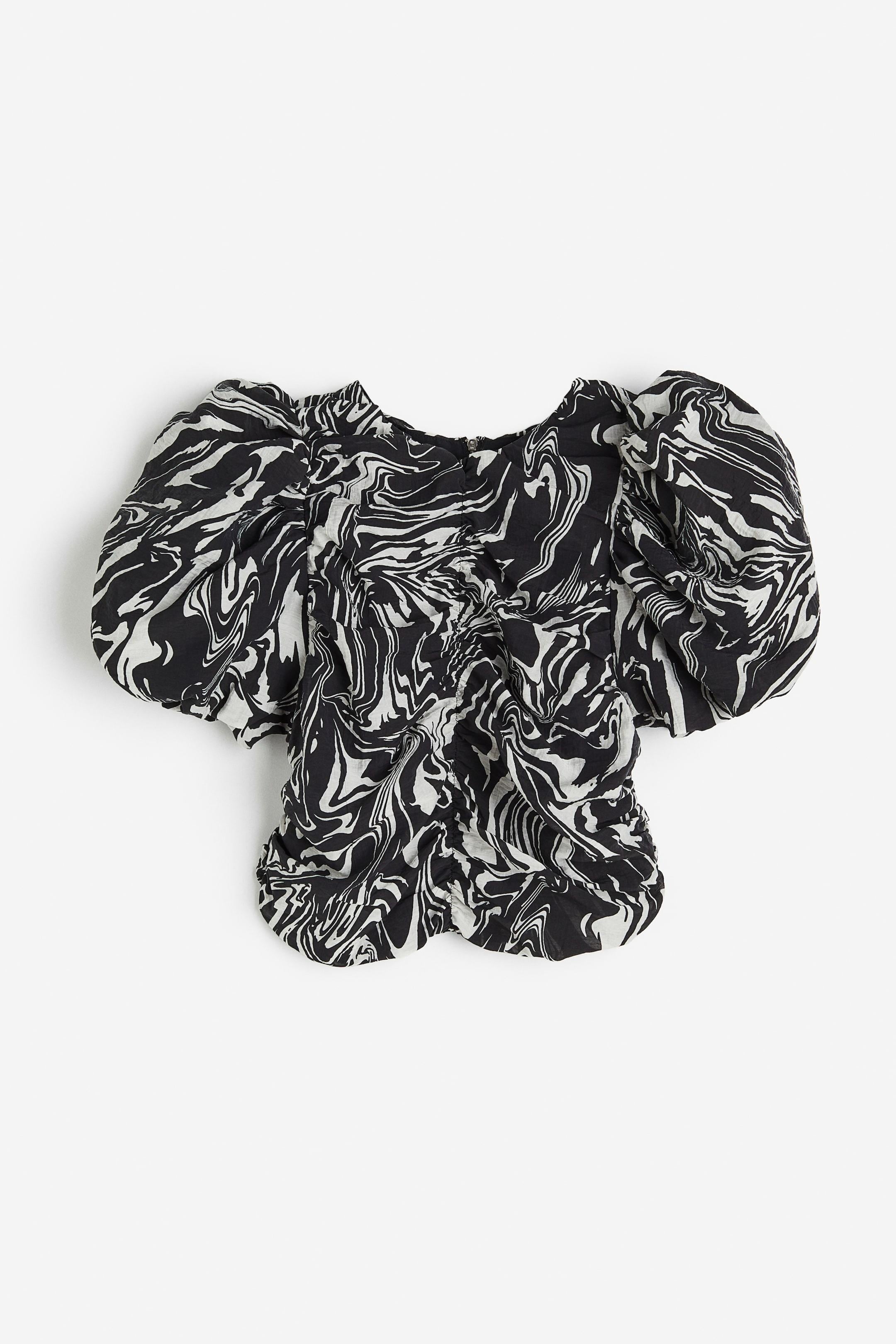 Блуза H&M XS Чорно-білий (E4081158556)