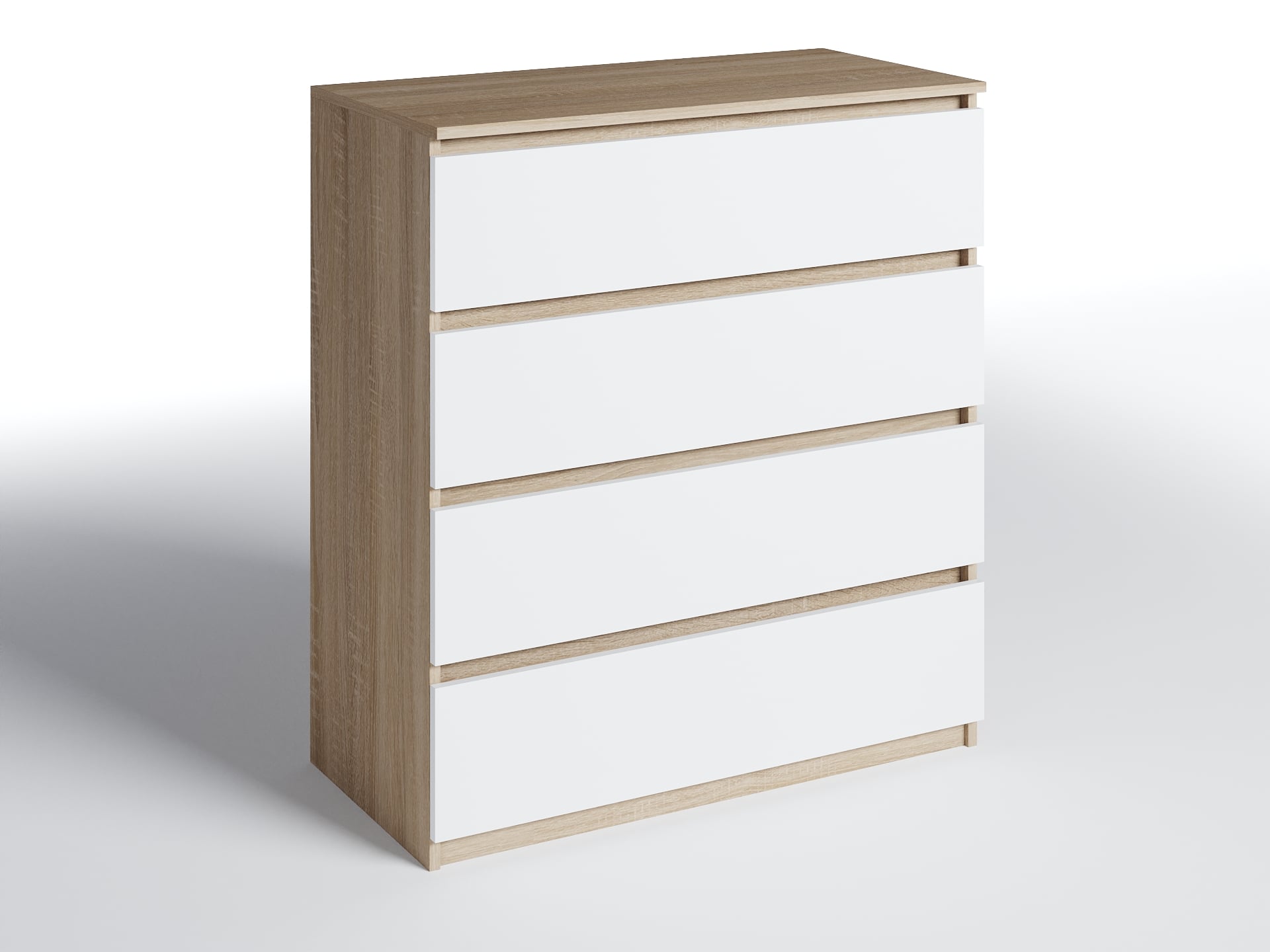 Комод с 4-мя ящиками Мебельная Площадь Дуб сонома/Белый (80х40х100 см) Комод с 4-мя ящиками Мебельная Площадь Дуб сонома/Белый (80х40х100 см)
