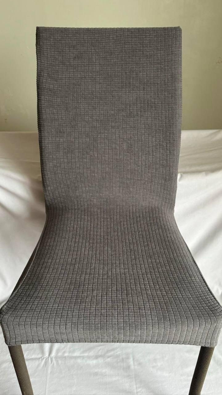 Чохли для стільців натяжні велюрові Сірий (П4К-au-chohol-002-07)