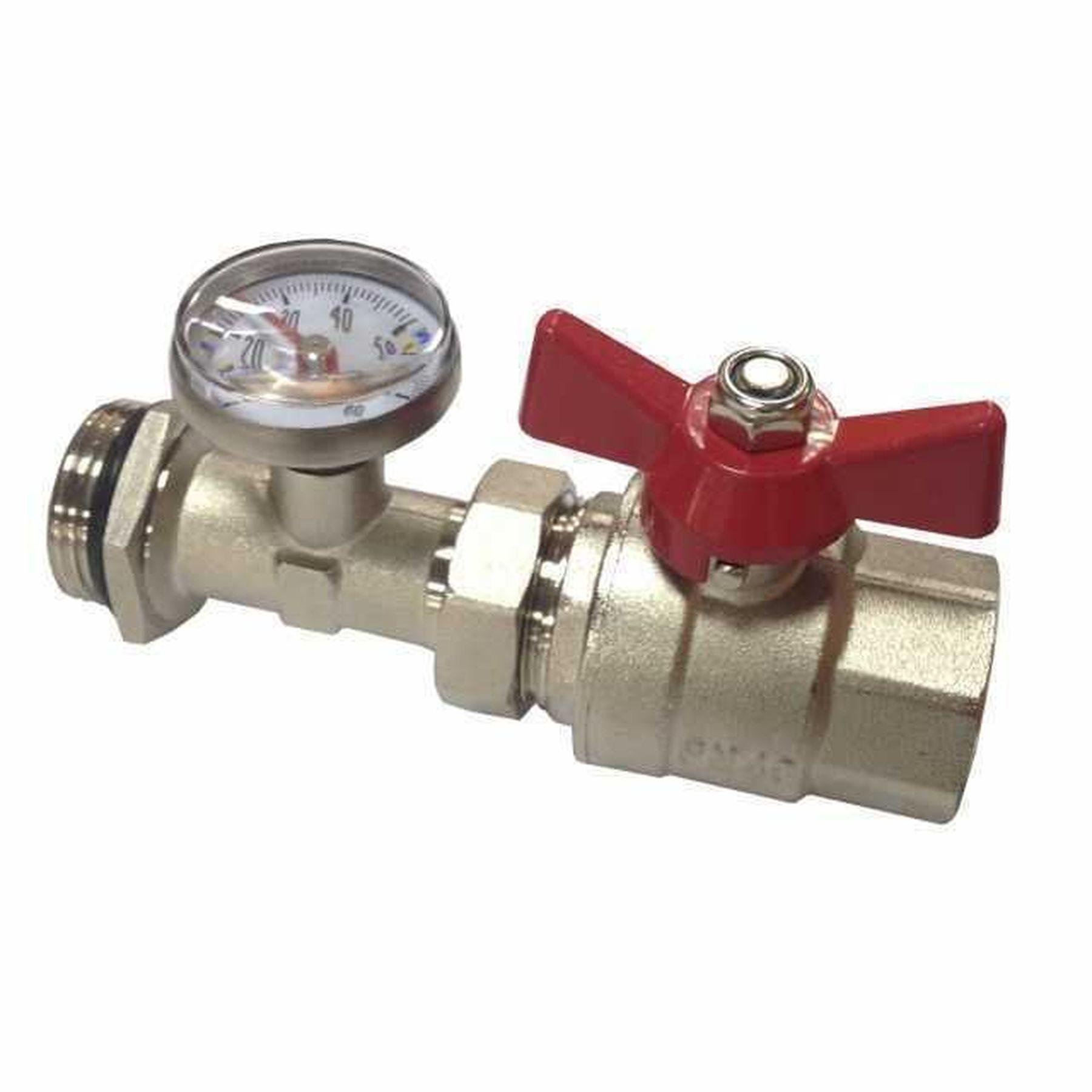 Кран-американка з муфтою під термометр Eco 01G-3 1" прямий (000014789)