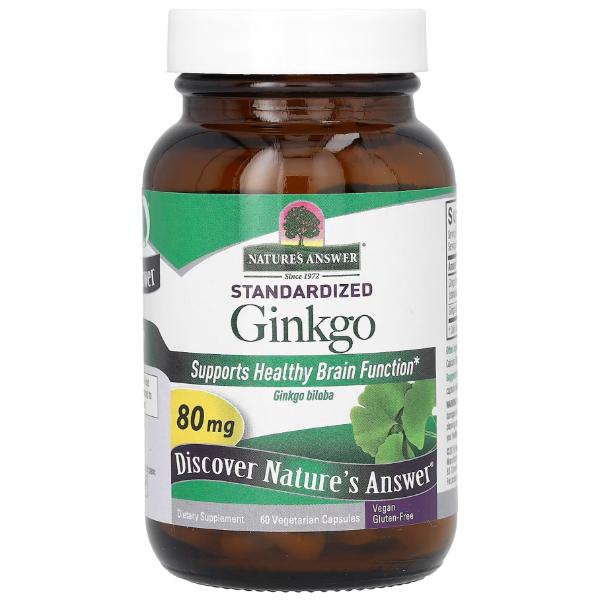 Гинкго Билоба Nature's Answer Standardized Ginkgo 80 мг 60 вег. капс. (000022168) Гинкго Билоба Nature's Answer Standardized Ginkgo 80 мг 60 вег. капс. (000022168)
