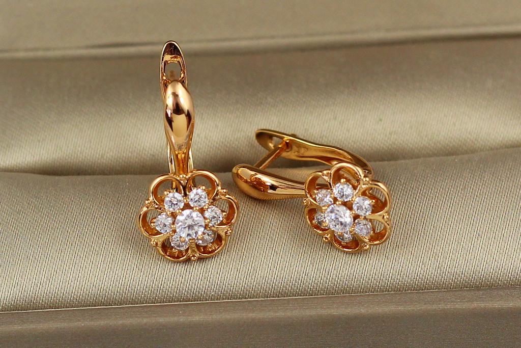 Серьги Xuping Jewelry Полевой цветок 1,9 см Золотистый (1834617949)