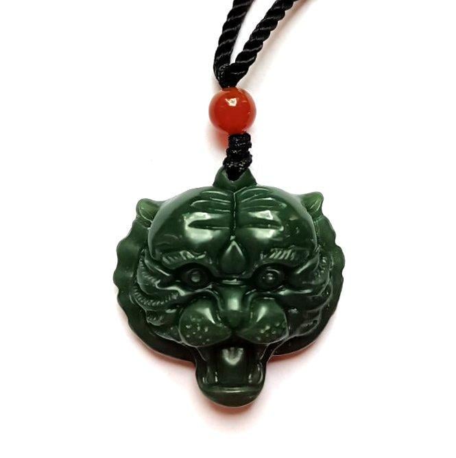 Кулон нефритовый Голова тигра (13-0-0009)