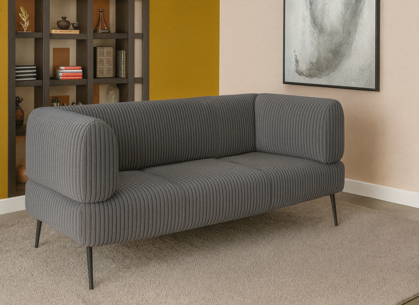 Диван офісний ТОБІ ШО Бенно-1 з підлокітниками 1500х720х750 мм велюр/вельвет Lotus 96/Grey (msr45h8) Диван офісний ТОБІ ШО Бенно-1 з підлокітниками 1500х720х750 мм велюр/вельвет Lotus 96/Grey (msr45h8)