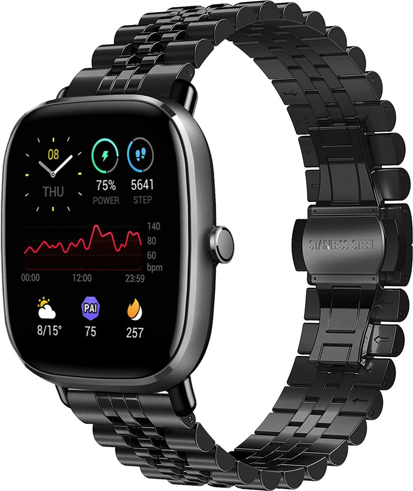 Браслет металлический Stech для Amazfit GTS 2 mini Black (26976-2B)