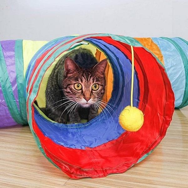 Тоннель для кошек M00703 с помпоном Разноцветный (26226855) - фото 8 Тоннель для кошек M00703 с помпоном Разноцветный (26226855) - фото 8