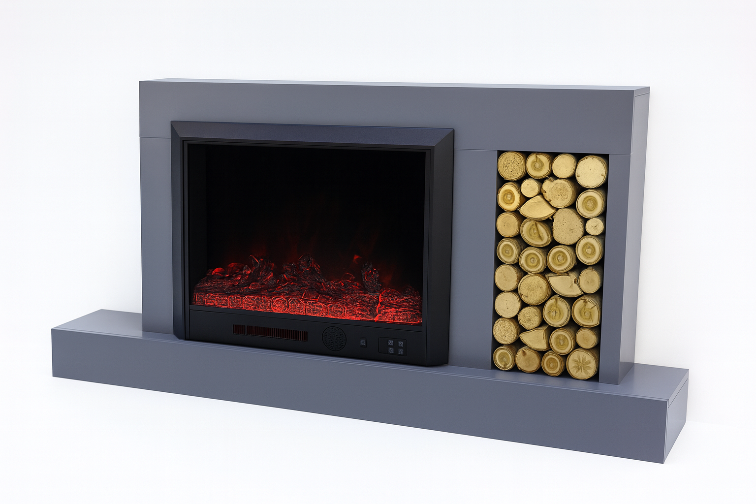 Електричний камін Novela 1500 Вт Bluetooth звук потріскування дров Anthracite (10080112)