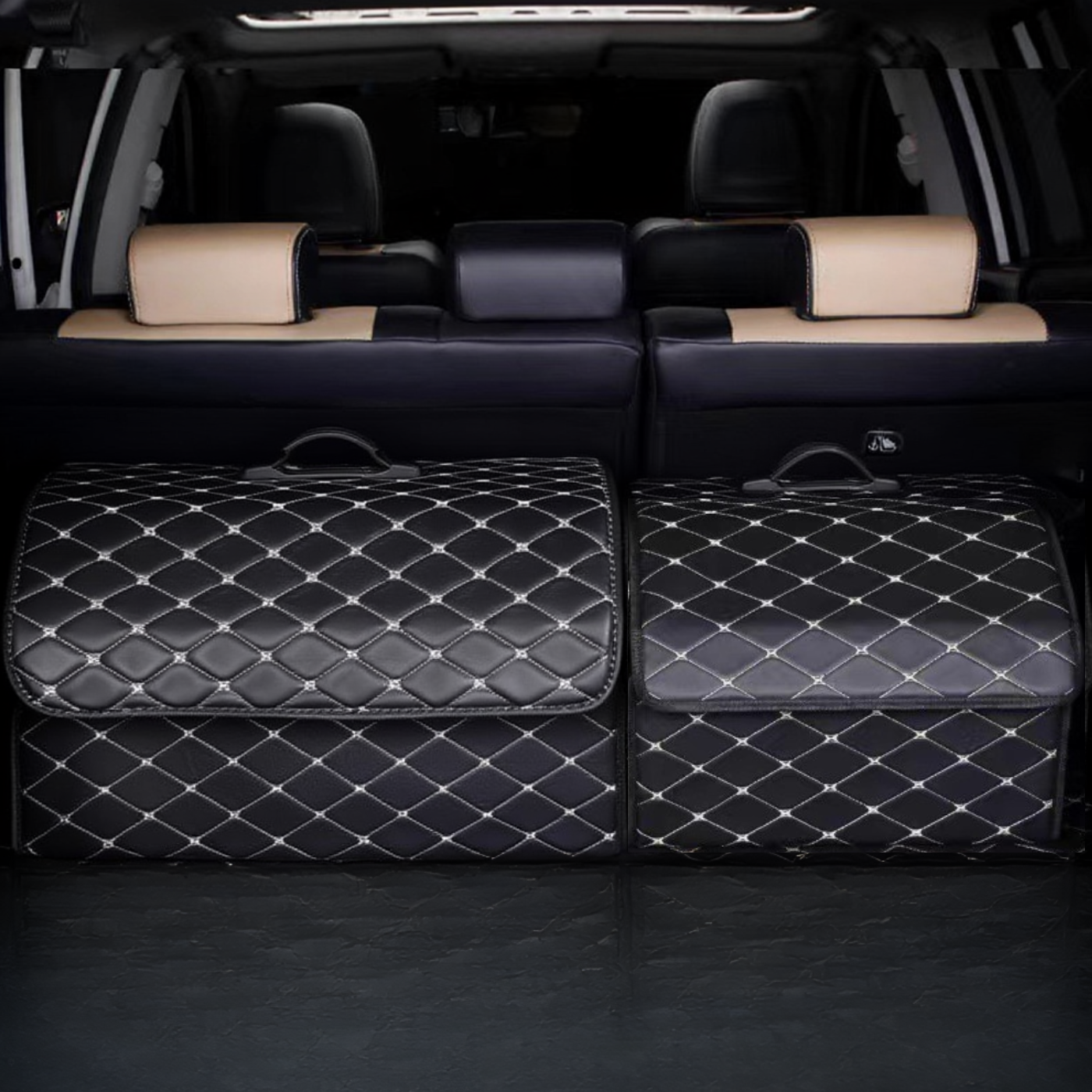 Комплект автомобильных органайзеров для багажника XL+L (CTO-003_black_XL+L)