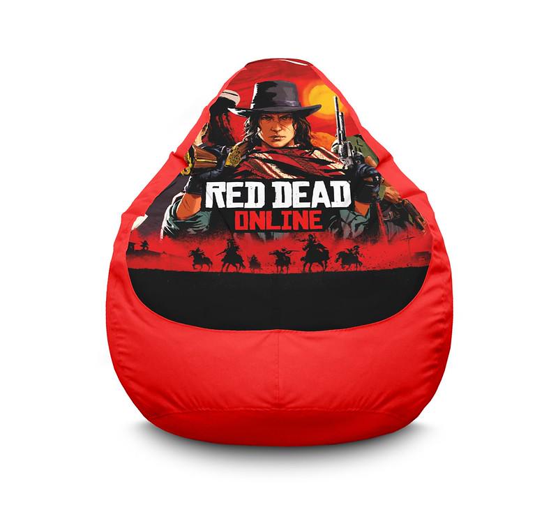 Кресло мешок iPuff Red Dead Redemption 2 online Оксфорд XL 80x110 см Красный