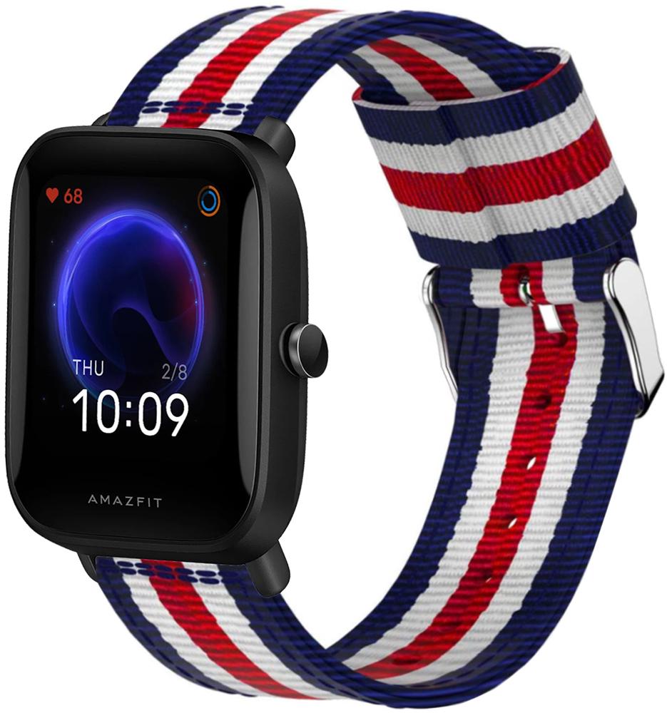 Ремешок тканевый Canvas для Amazfit Bip U Blue/White/Red (20550)