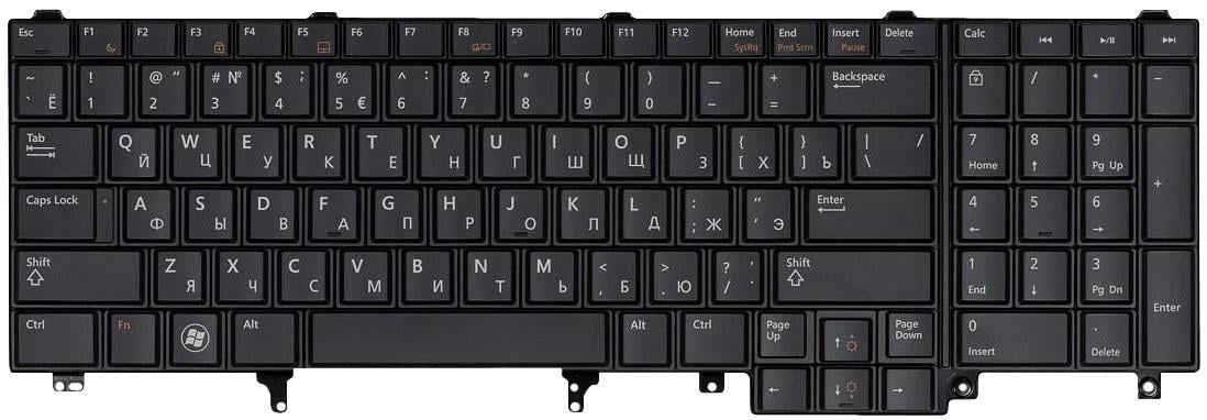 Клавиатура для ноутбука Dell Latitude E6520/E6530/E6540 Black