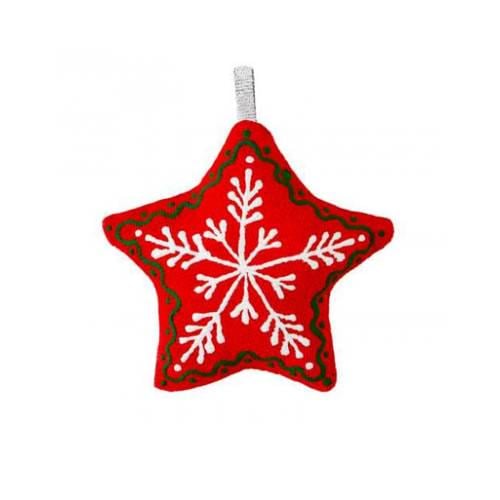 Прикраса ялинкова Зірка текстильна Червоний (2019030007)