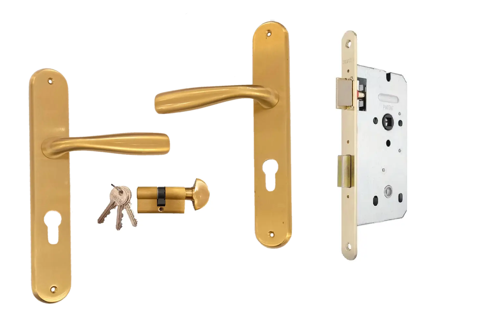 Замок Gerda с дверными ручками на планке Pasotti Cherie 72 (Cherie Gerda 72)