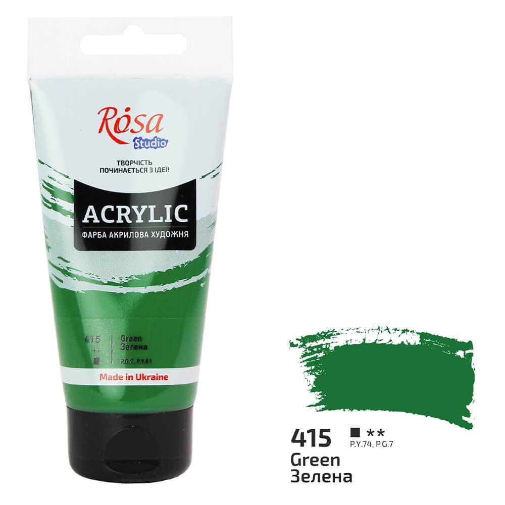 Акрилова фарба Rosa Studio 415 75 мл Зелений (32241415) - фото 1 Акрилова фарба Rosa Studio 415 75 мл Зелений (32241415) - фото 1