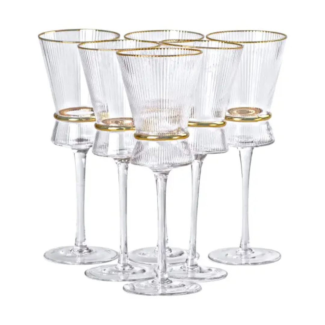 Набір келихів для вина Stunning 6 штук по 300 мл Прозорий (p-03) Набір келихів для вина Stunning 6 штук по 300 мл Прозорий (p-03)