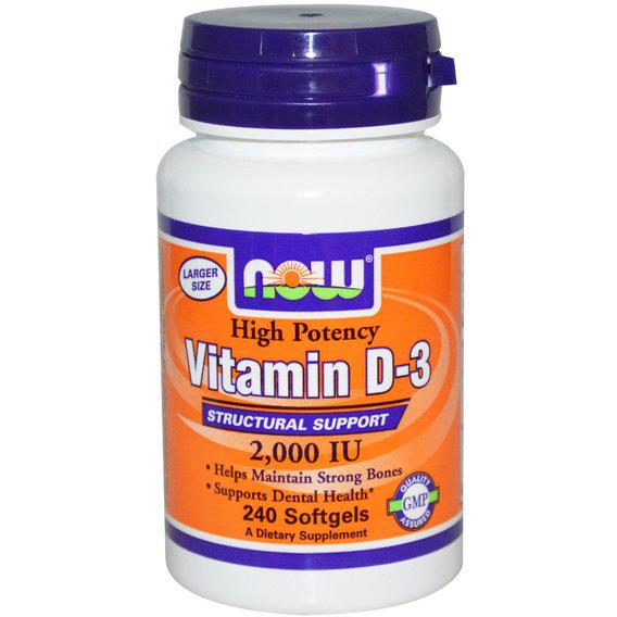 Витамин D NOW Foods Vitamin D-3 2 000 IU 240 Softgels