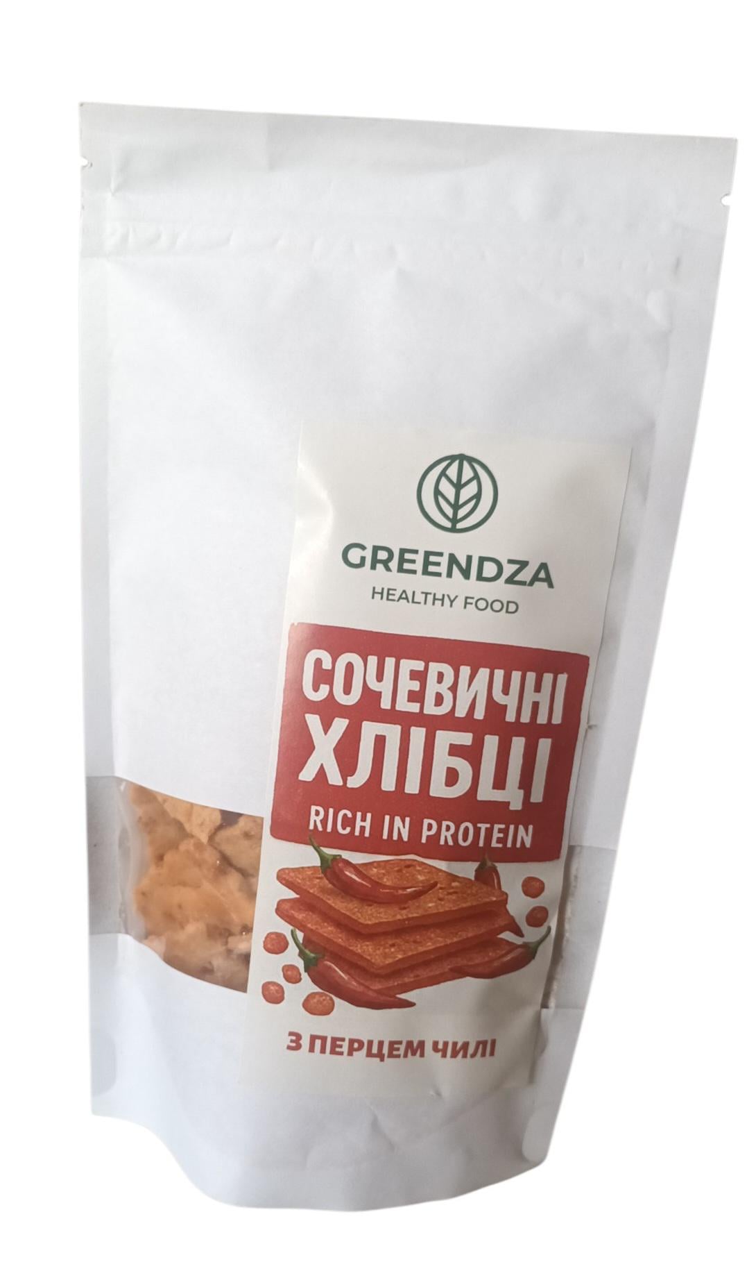 Сочевичні хлібці з перцем чилі ТМ Greendza 100 г
