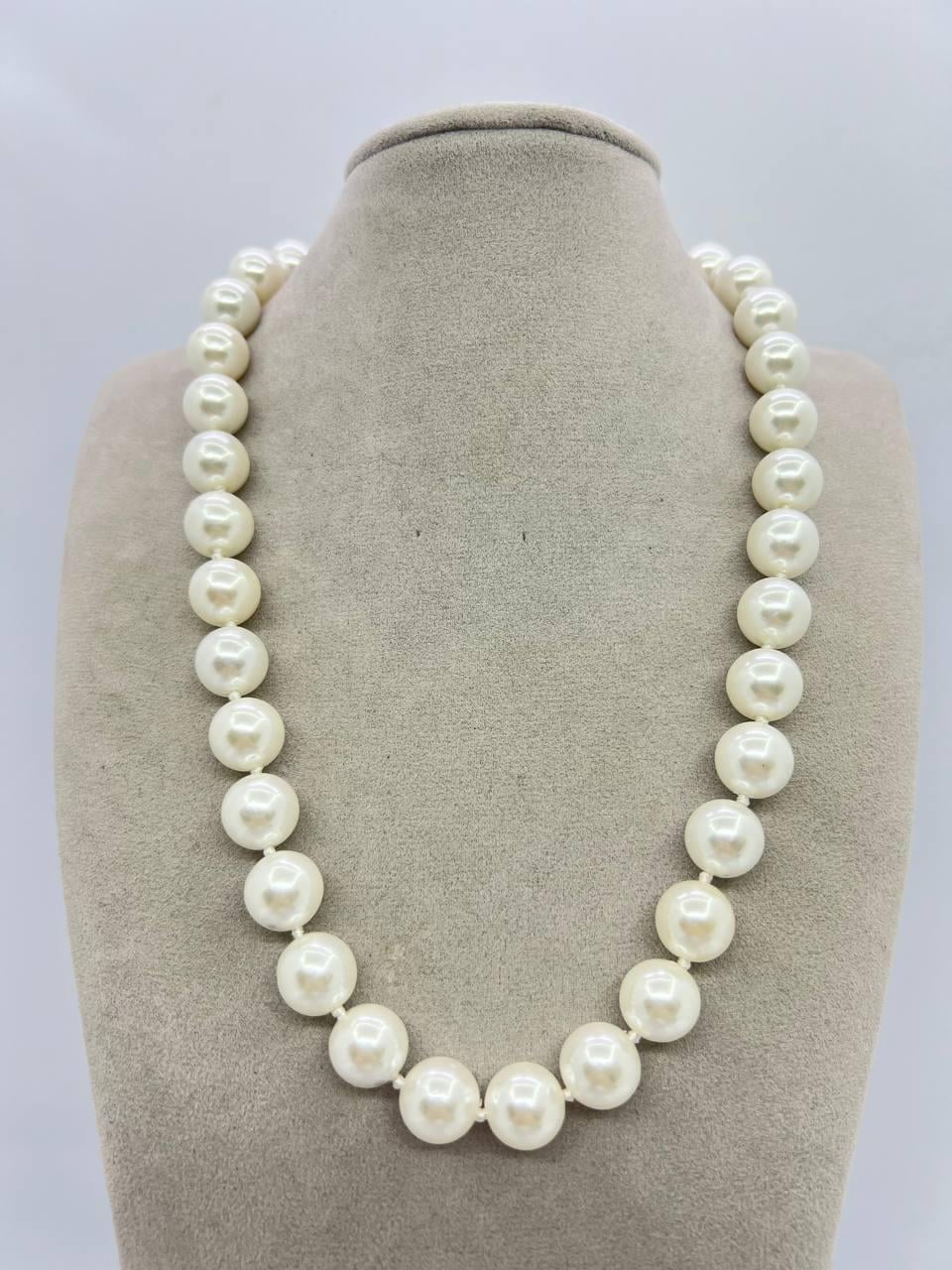 Бусы майорка 12 мм 44 см Белый (11256)