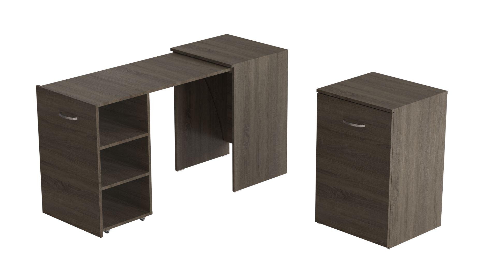 Стіл-тумба трансформер Ferrum-decor Смарт 1/2 ДСП 16 мм 750x1450x600 мм Дуб Сонома Трюфель (FRD-105078) - фото 9