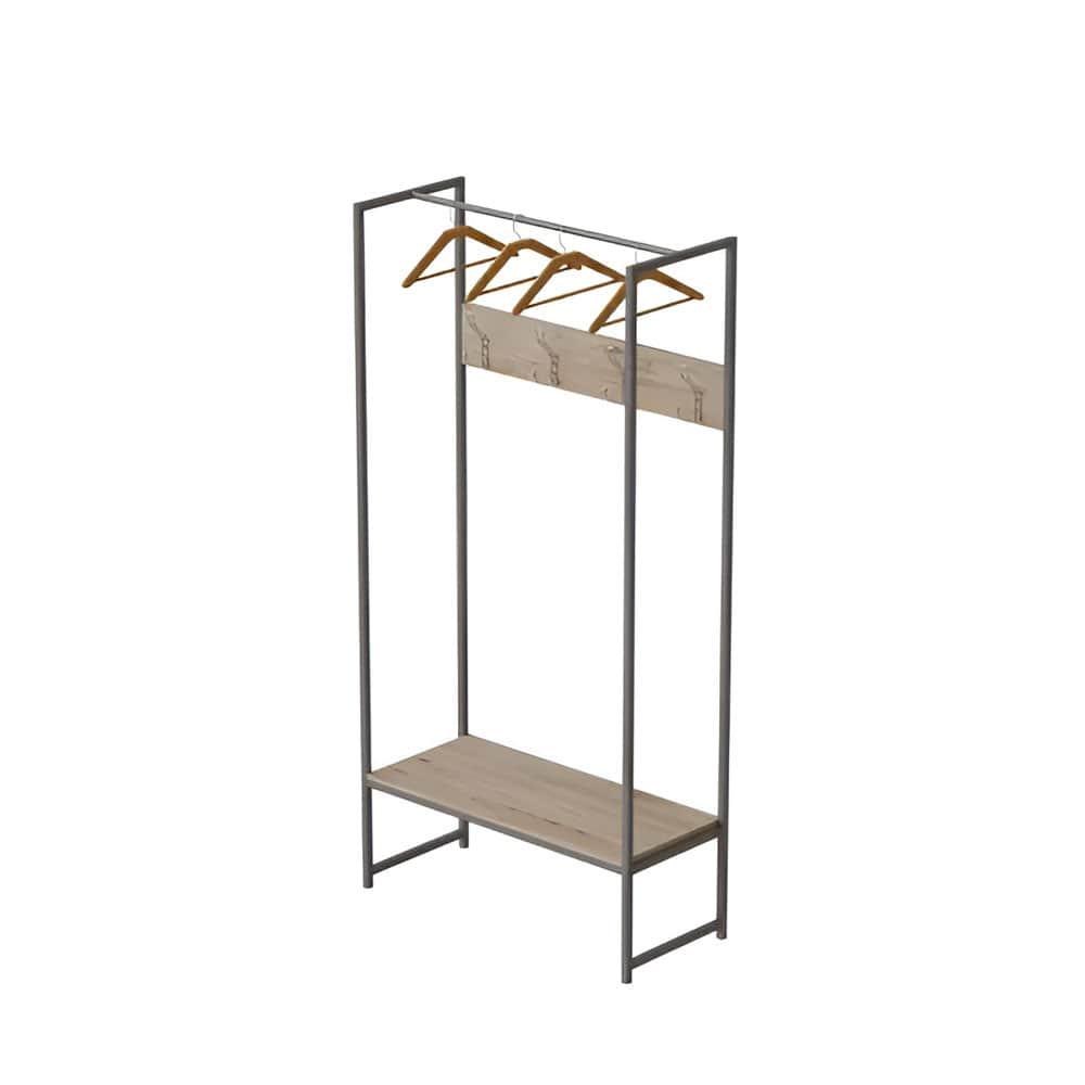 Вешалка модульная напольная Ferrum-decor Трелис 12 ДСП 16 мм 180x90x38 см Серый/Дуб Сан-Марино (FRD-104320)
