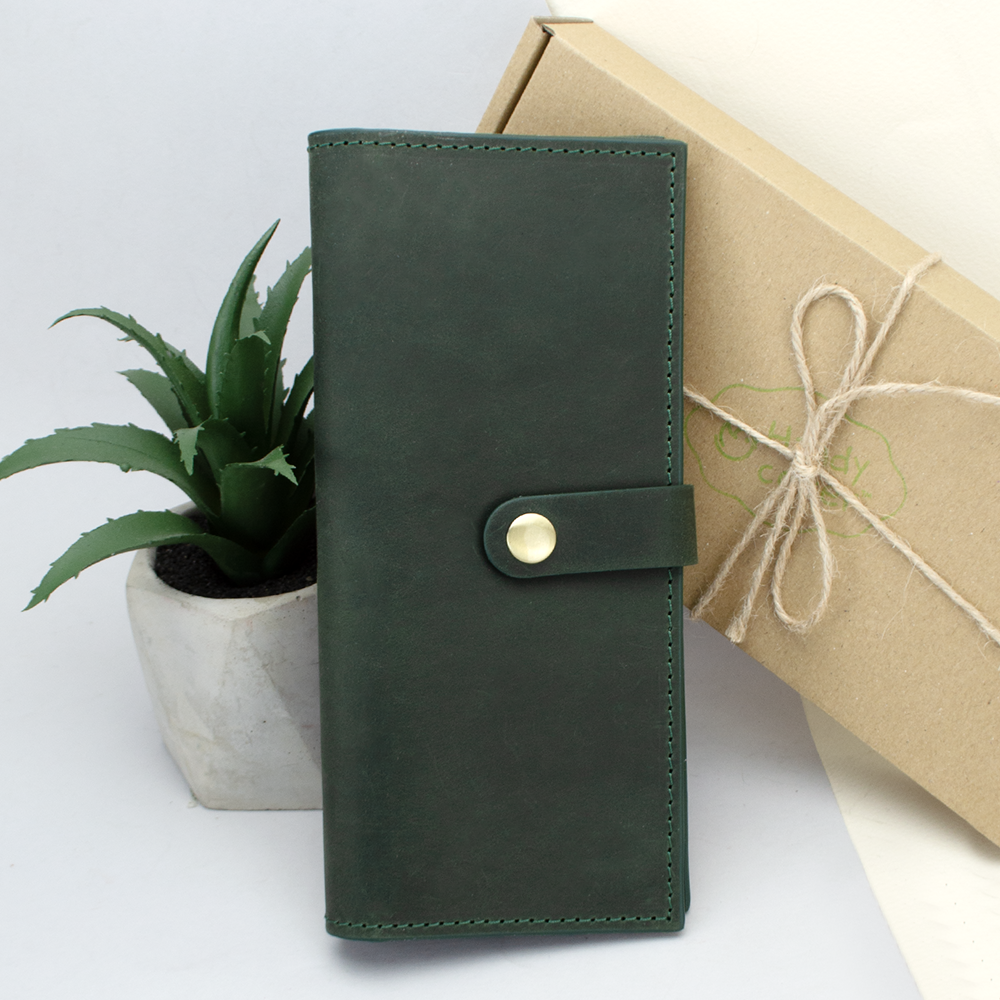 Кошелек женский кожаный Handycover HC0046 Зеленый (1240306089)