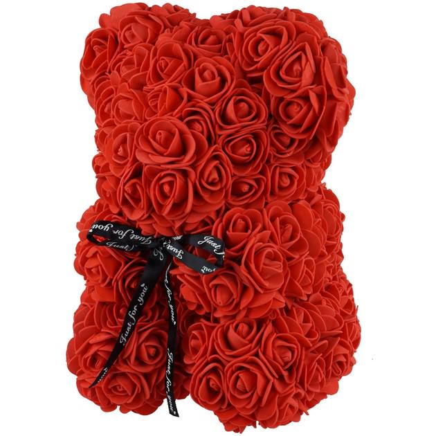 Мишка из роз 25 см Красный (1756374700)