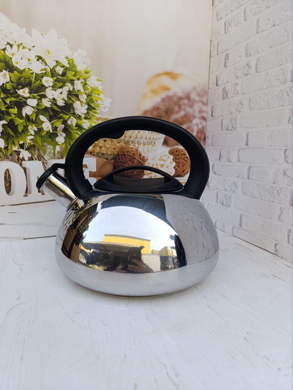 Чайник со свистком A-PLUS WK-1317 из нержавеющей стали 3 л Стальной (WK-1317) - фото 1 Чайник со свистком A-PLUS WK-1317 из нержавеющей стали 3 л Стальной (WK-1317) - фото 1