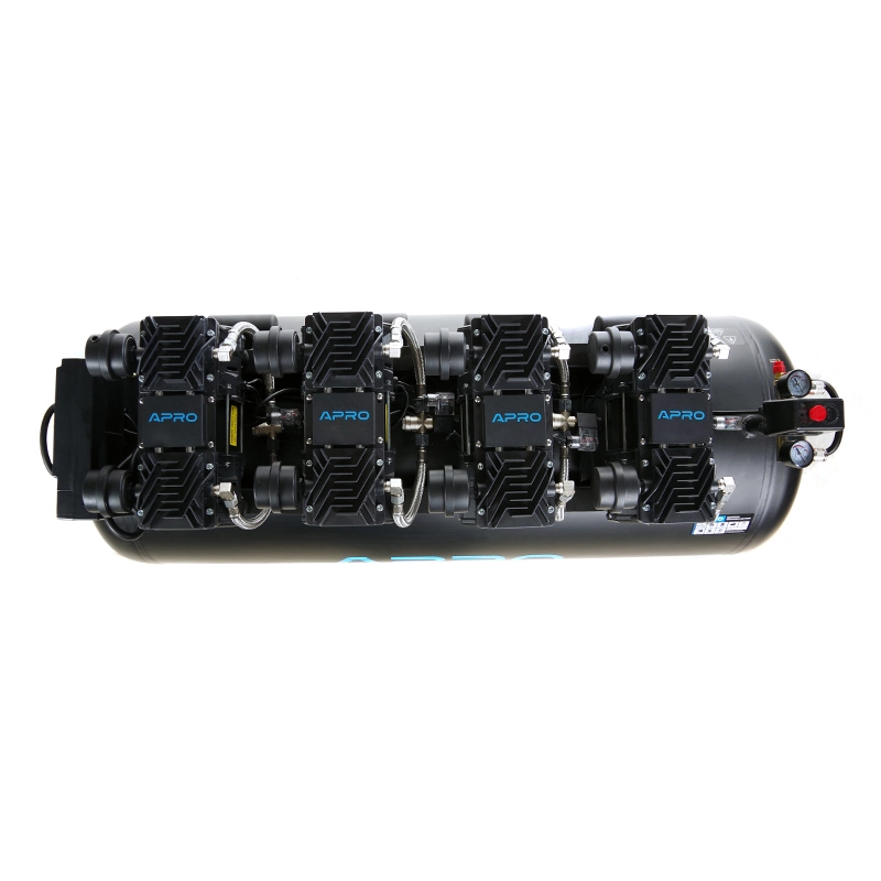 Компрессор восьмицилиндровый Apro безмасляный OFE-200 8 Бар 4х1,5 кВт 950 л/мин 200 л 2 крана (850172) - фото 10