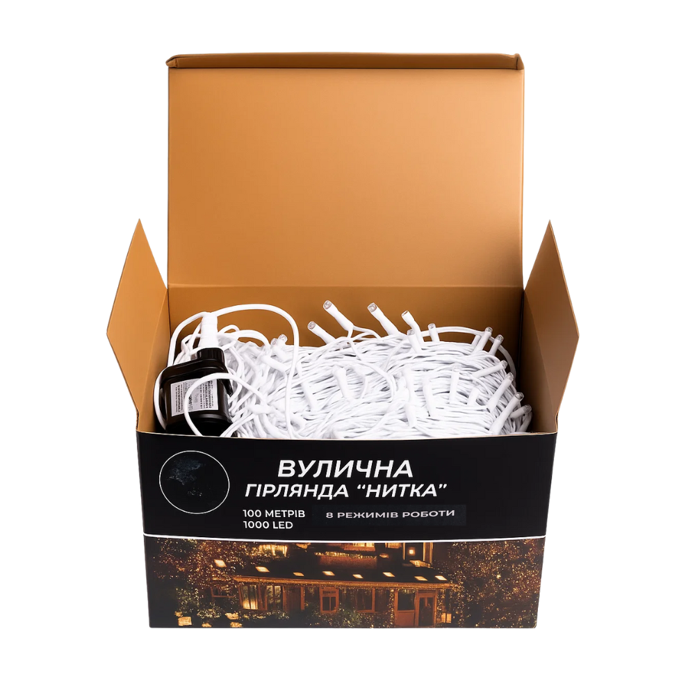 Гирлянда Нить уличная 1000 LED 100 м Желтый (CF1000L100MWY) - фото 3 Гирлянда Нить уличная 1000 LED 100 м Желтый (CF1000L100MWY) - фото 3