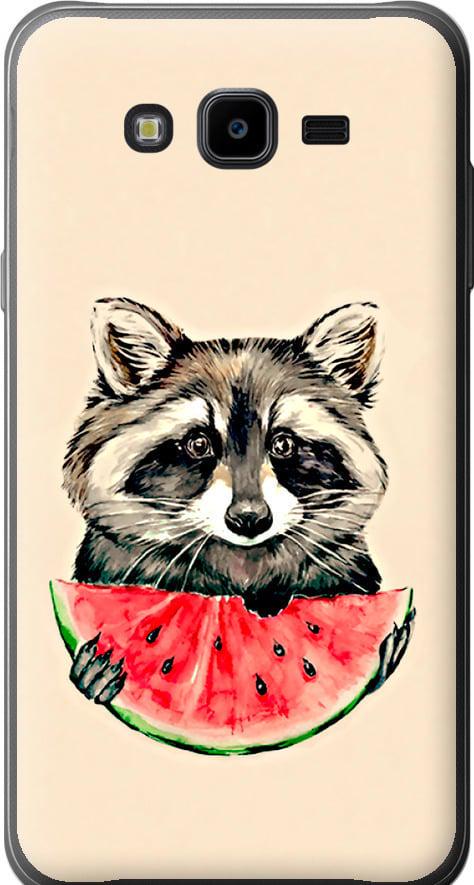 Чехол на Samsung Galaxy J7 Neo J701F Енотик с арбузом (4605u-1402-42517)