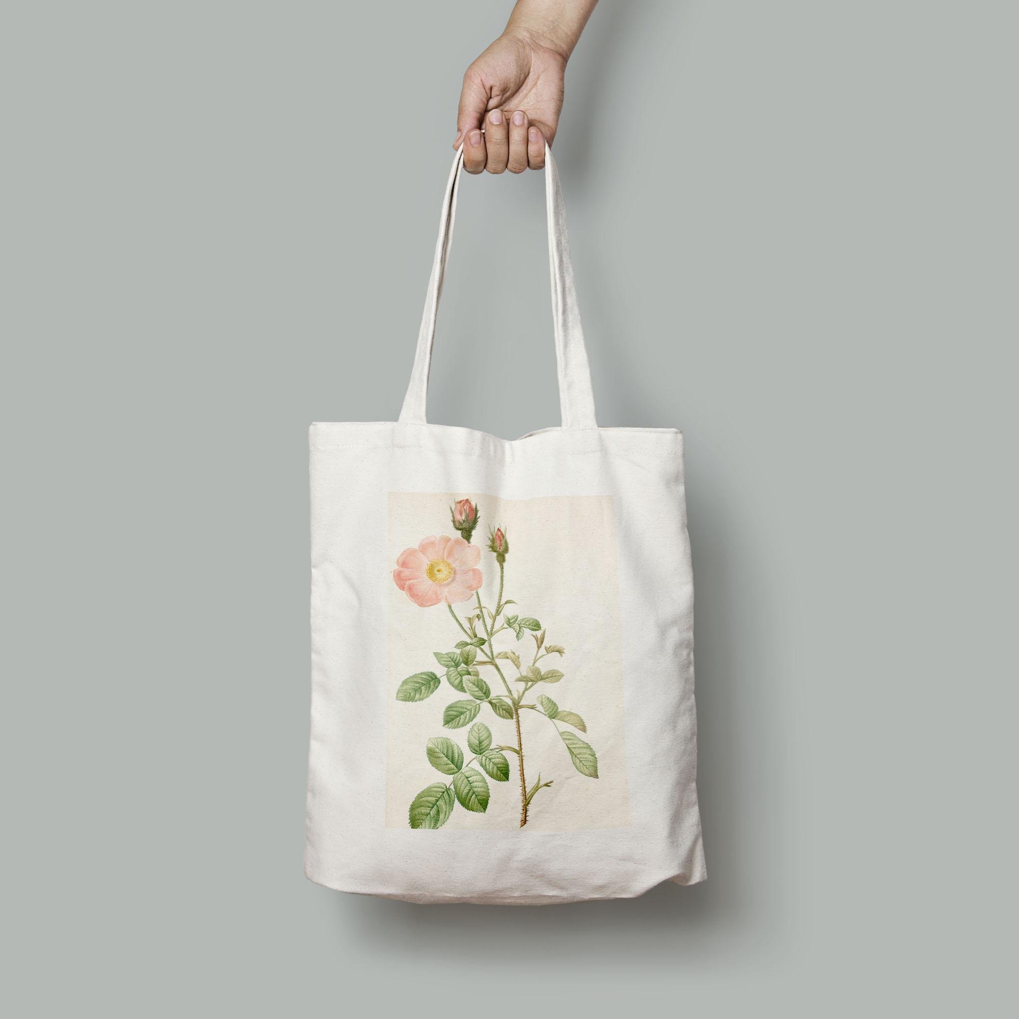 Эко-сумка Винтажный цветочный принт Цветущий шиповник шопер (Flowers1920012_Bag)