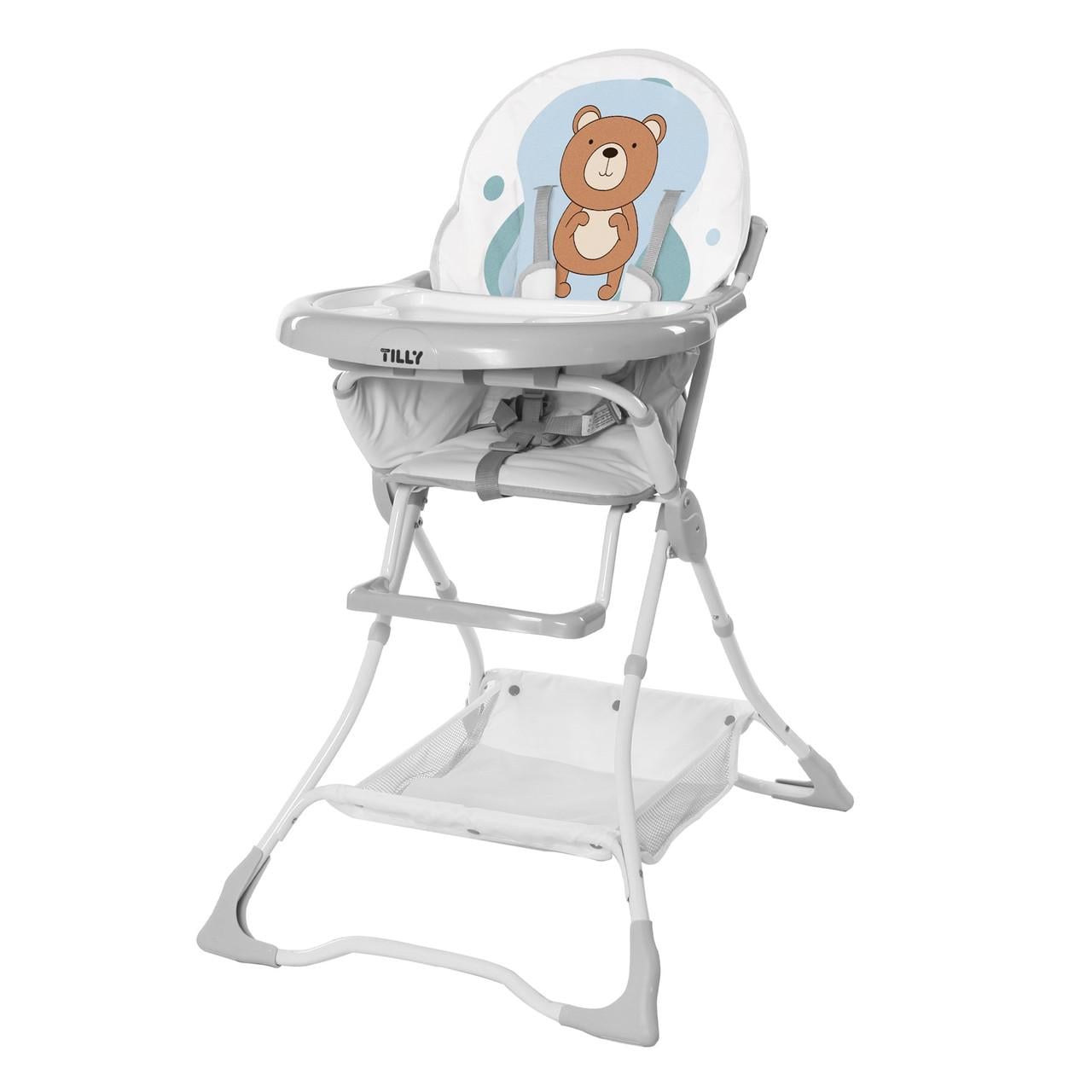 Стільчик дитячий для годування Tilly Buddy T-633/2 Azure Bear з підставкою для ніг із пластику 102х68х60 см Сірий (150-7-T-633/2 Azure Bear)