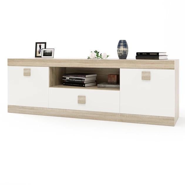 Тумба для ТВ Соната 1500 Эверест 1500х380х500 мм Дуб сонома/белый (EVR-20206)