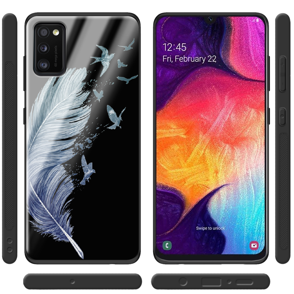 Чехол Boxface Samsung A415 Galaxy A41 Feather Черный силикон со стеклом (39755-cc38-40092) - фото 2