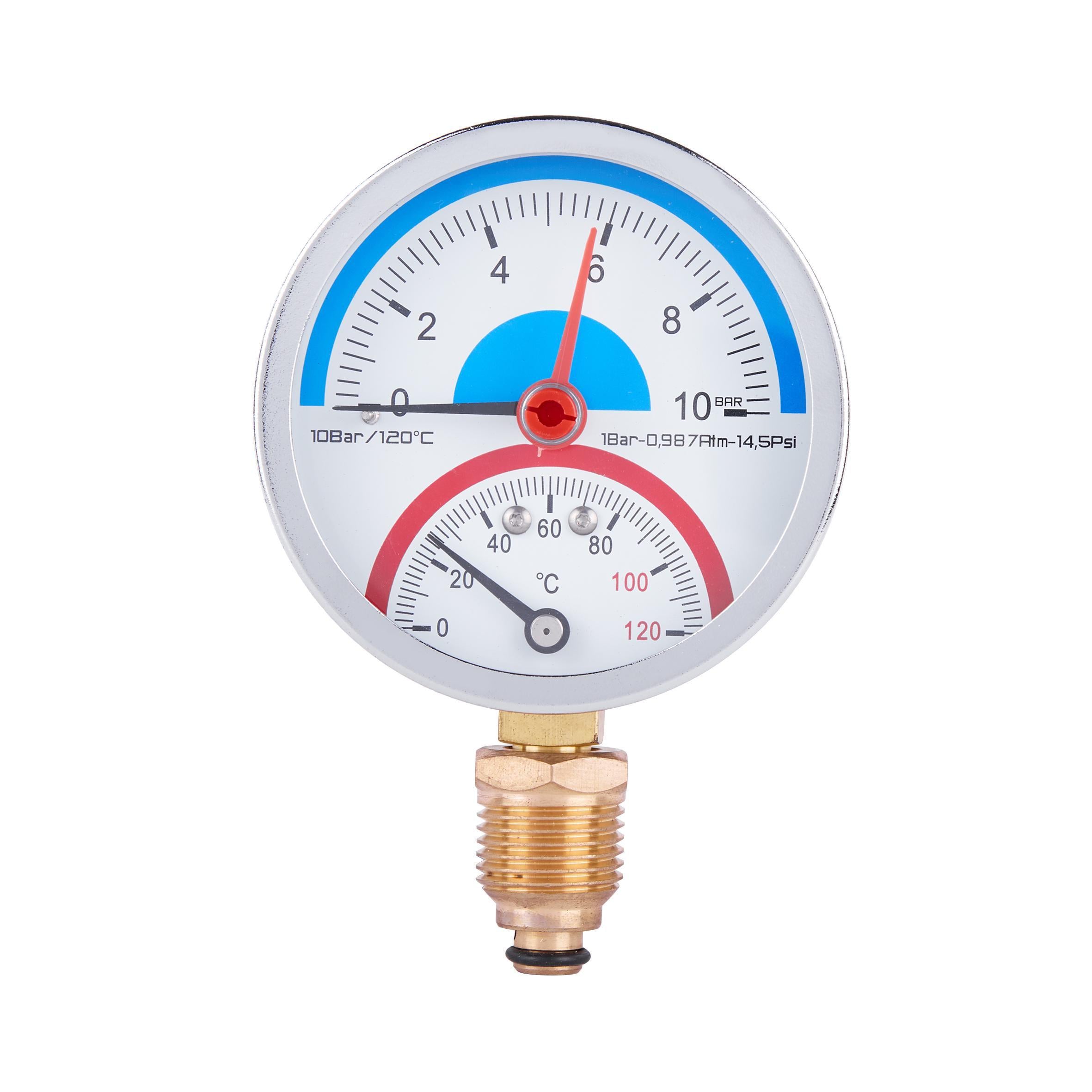 Термоманометр SD Plus SD17210B 80 мм 1/2" нижнє підключення (22354602)