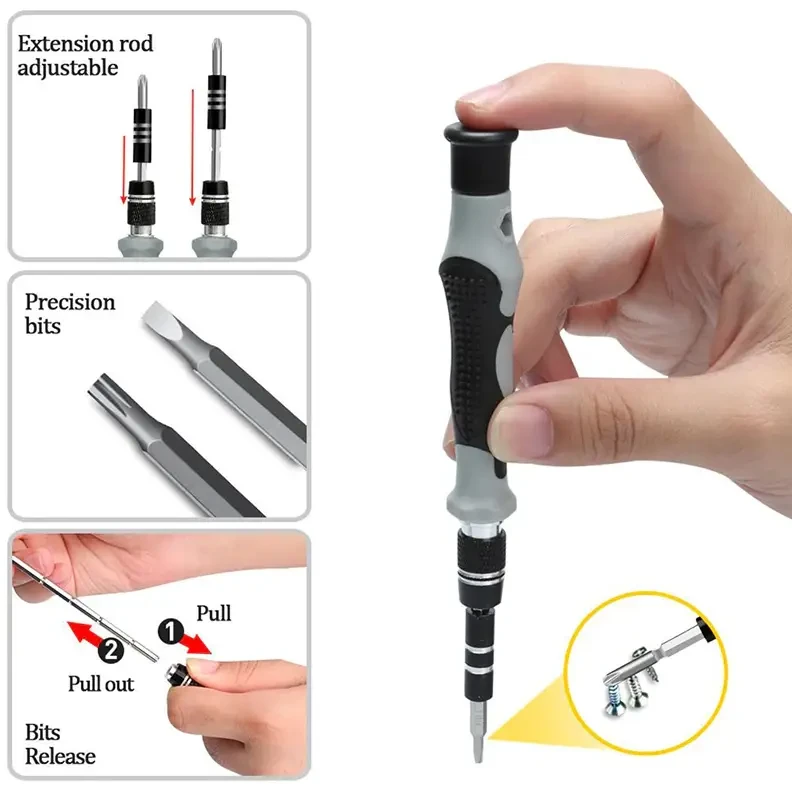 Набор мини прецизионных отверток Kindlov 115в1 многофункциональный (12665842) - фото 6 Набор мини прецизионных отверток Kindlov 115в1 многофункциональный (12665842) - фото 6