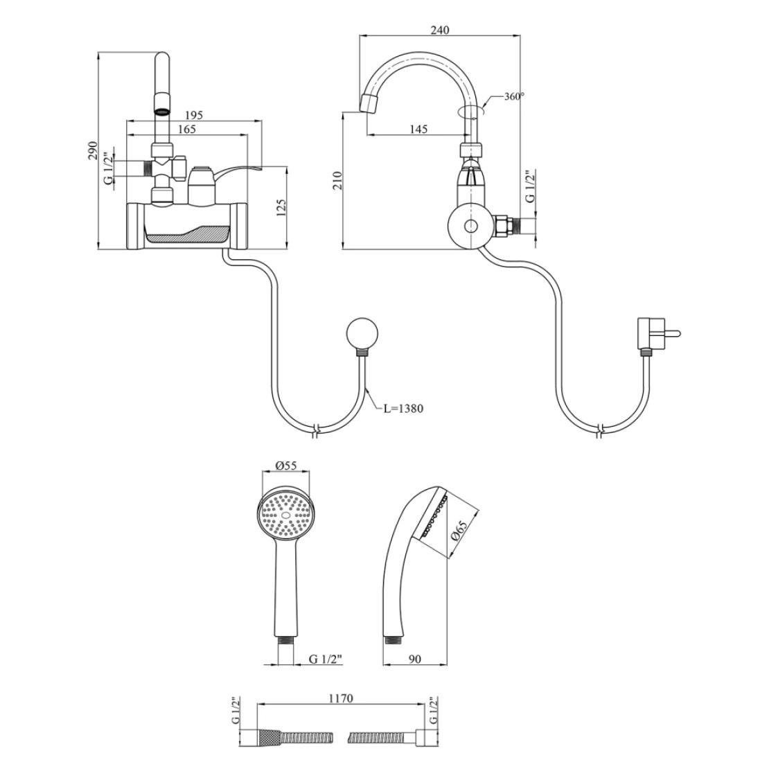 Проточный водонагреватель Kroner KRM Volt CW191WMDS с дисплеем (CV023249) - фото 5 Проточный водонагреватель Kroner KRM Volt CW191WMDS с дисплеем (CV023249) - фото 5