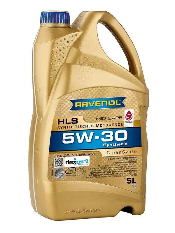 Моторне мастило RAVENOL 5W-30 HLS GM Dexos 2 SN/CF C3 Mid Saps 5 л (1111119-005)