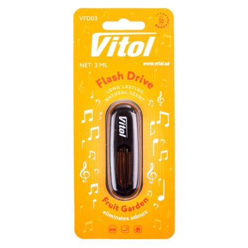 Ароматизатор для авто Vitol Flash Drive Fruit Garden на дефлектор (23194325)