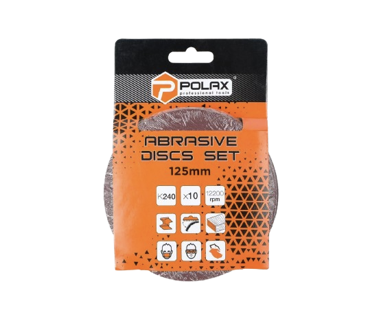 Шліфувальний круг Polax на липучці самозачіпній для болгарки 125 мм зерно к240 10 шт. (27735046) - фото 2 Шліфувальний круг Polax на липучці самозачіпній для болгарки 125 мм зерно к240 10 шт. (27735046) - фото 2