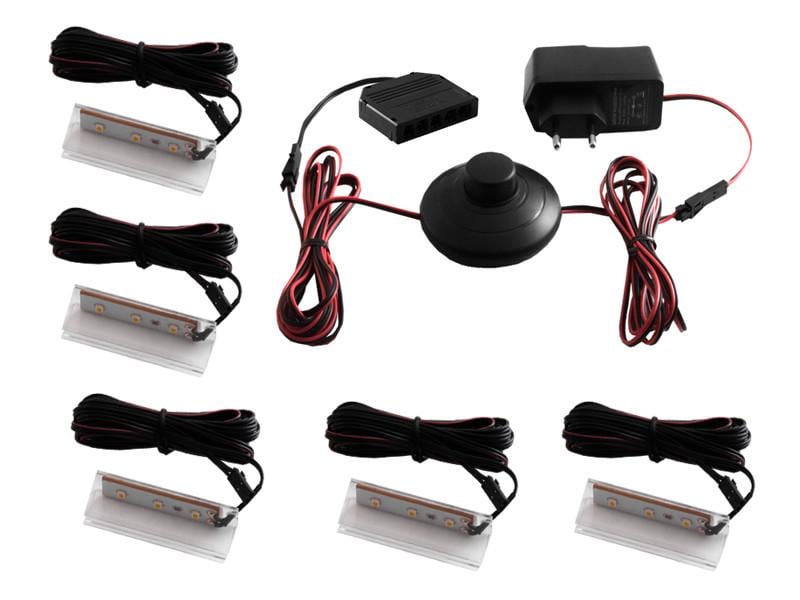 Комплект светодиодных клипс пластиковых LEDUA для подсветки стеклянных полок 5шт 110-240В синий (35502599)