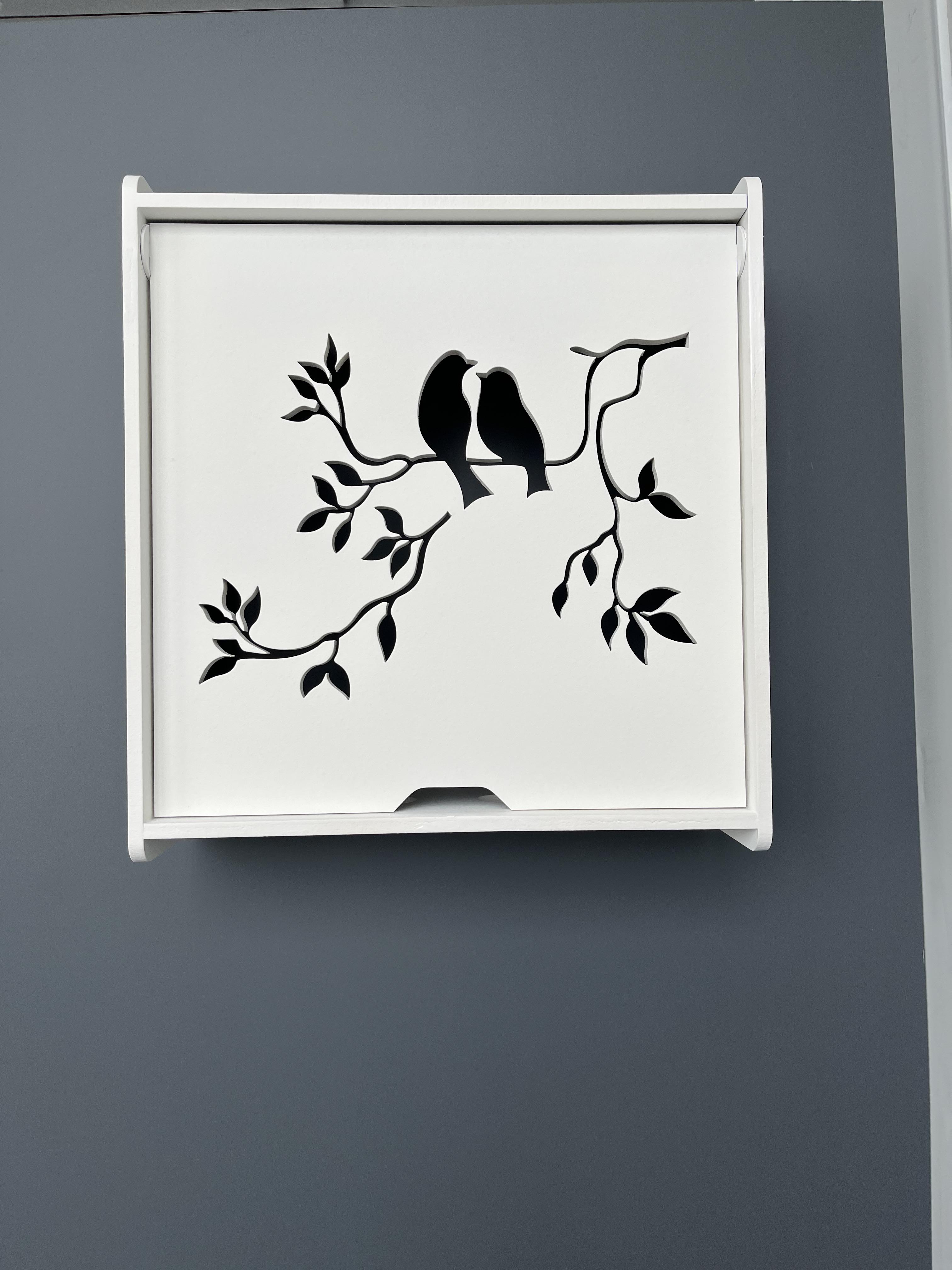 Короб для роутера настінний декоративний Wi-Fi 30х30х8 см Білий Короб для роутера настінний декоративний Wi-Fi 30х30х8 см Білий