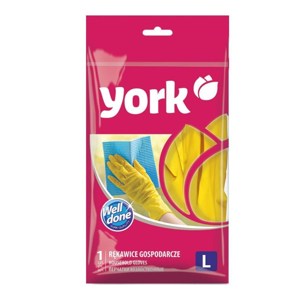 Рукавиці господарські, гумові York для прибирання L