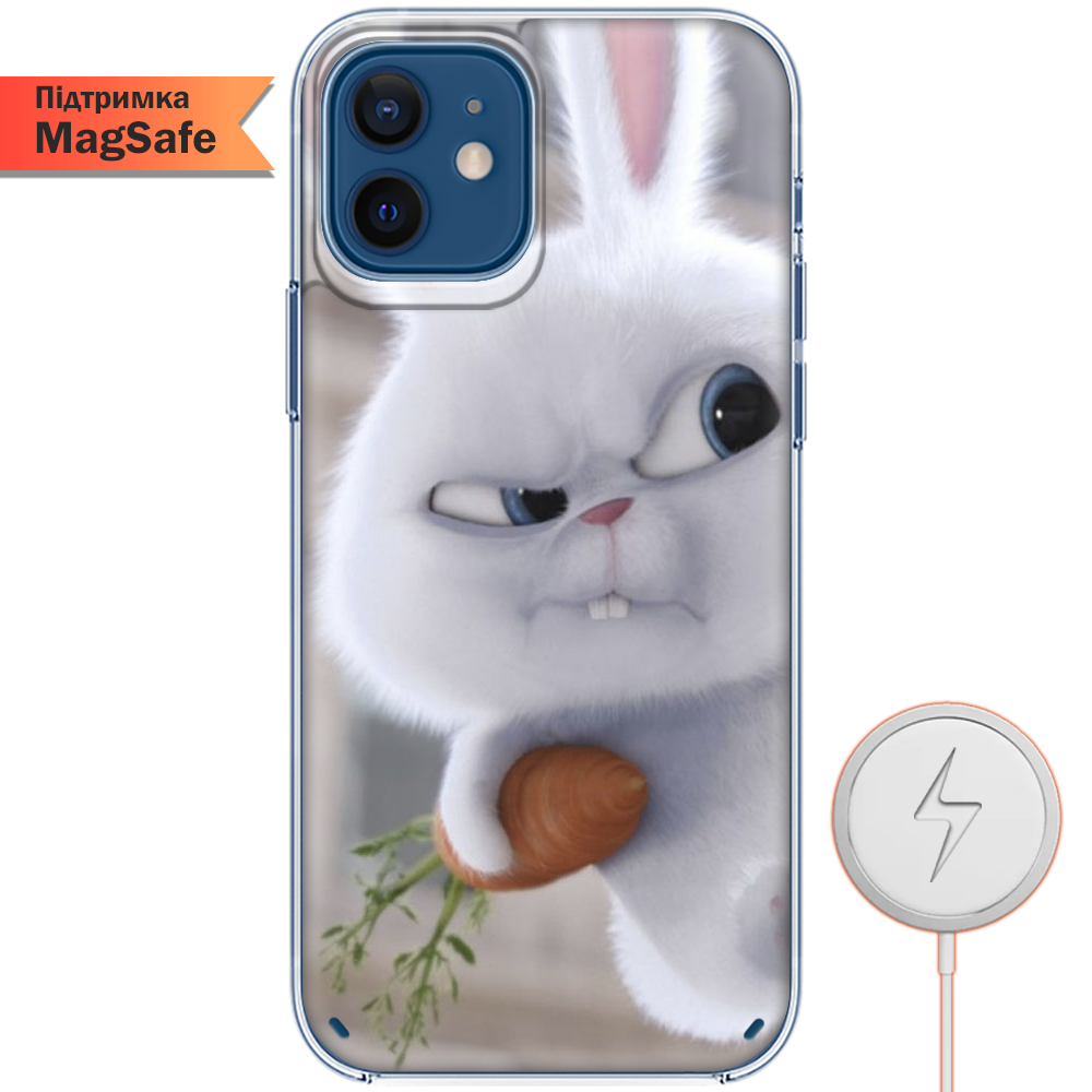 Чехол BoxFace iPhone 12 Rabbit Snowball Прозрачный силикон с поддержкой MageSafe (41161-up1116-41497)