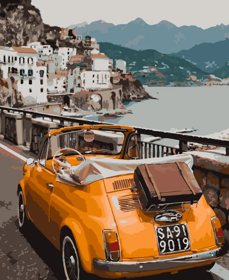 Картина по номерам Strateg Ретро машинка 40x50 см (GS484)