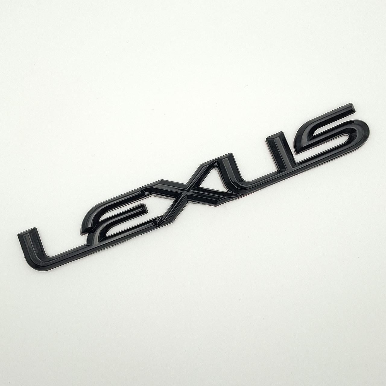 Эмблема надпись Lexus на багажник металл 16,5х2 см Черный глянцевый (2671883298)