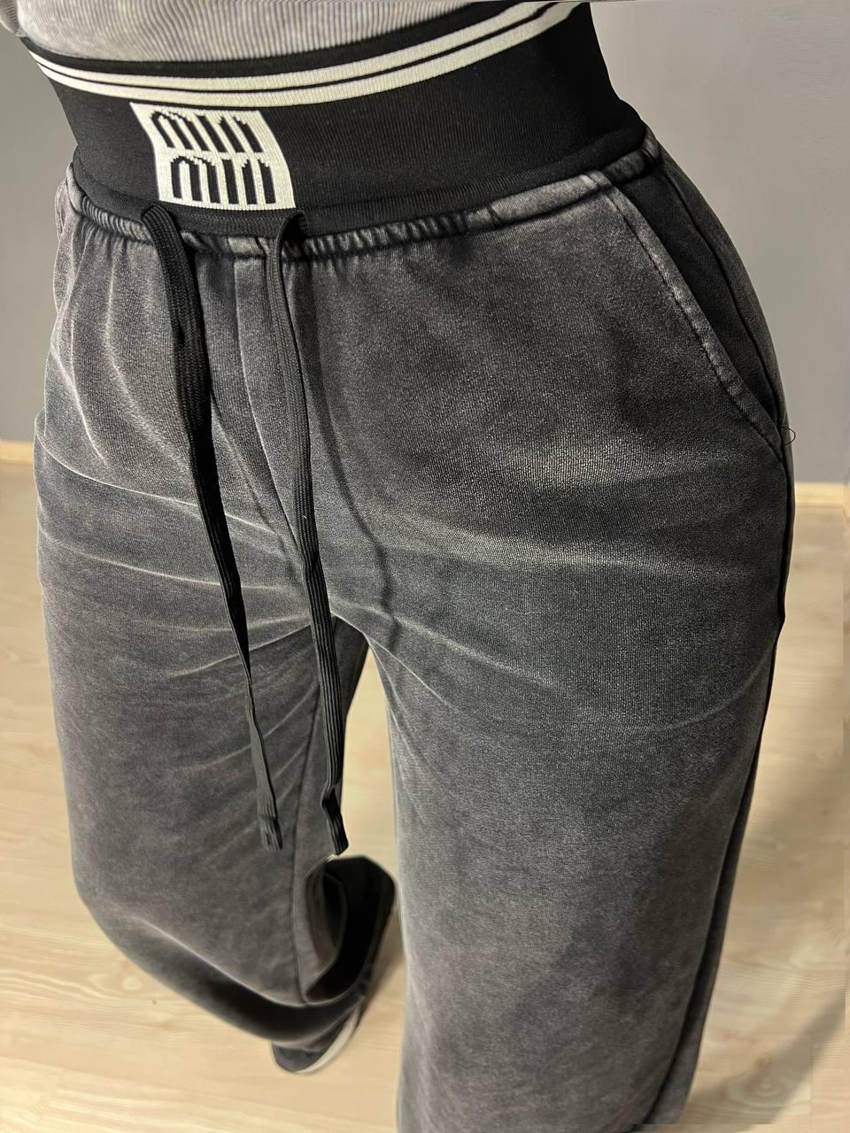 Брюки женские Yimeite 512 палаццо широкие трикотажные вареные тай-дай талия на резинке р. 29 Черный (3890) - фото 8 Брюки женские Yimeite 512 палаццо широкие трикотажные вареные тай-дай талия на резинке р. 29 Черный (3890) - фото 8