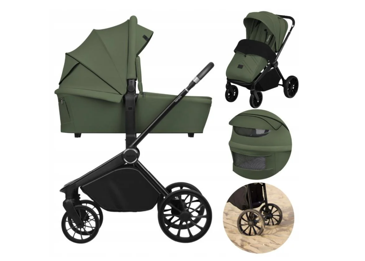 Коляска універсальна Lionelo MIKA PLUS 2в1 Green/Olive - фото 2