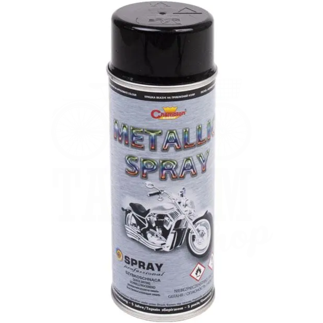 Краска с эффектом металлик Champion Metallic Spray 400 мл аэрозоль Черный Краска с эффектом металлик Champion Metallic Spray 400 мл аэрозоль Черный